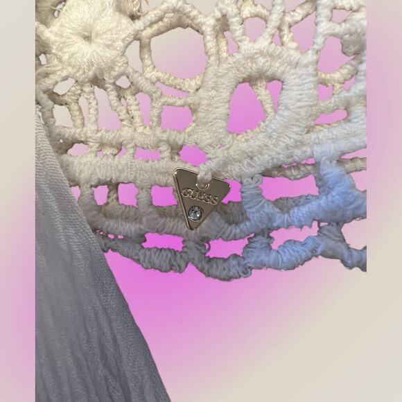 GUESS-LOS ANGELES women’s size M crochet look open front cardigan - Picture 9 of 11